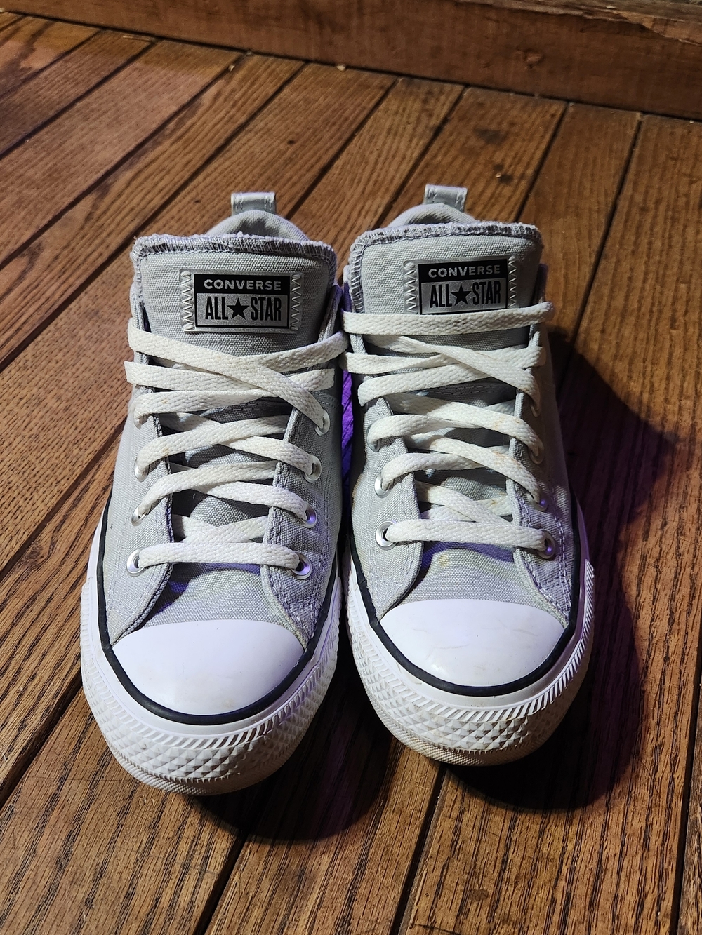 Converse All*Star Light Gray Canvas High-Top Sneakers - Picture 4 of 6